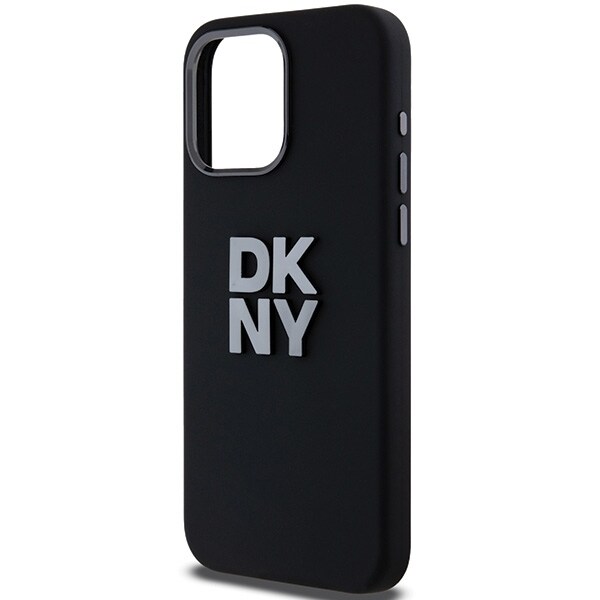 DKNY Liquid Silicone Metal Logo iPhone 15 Pro Max-etui - Sort