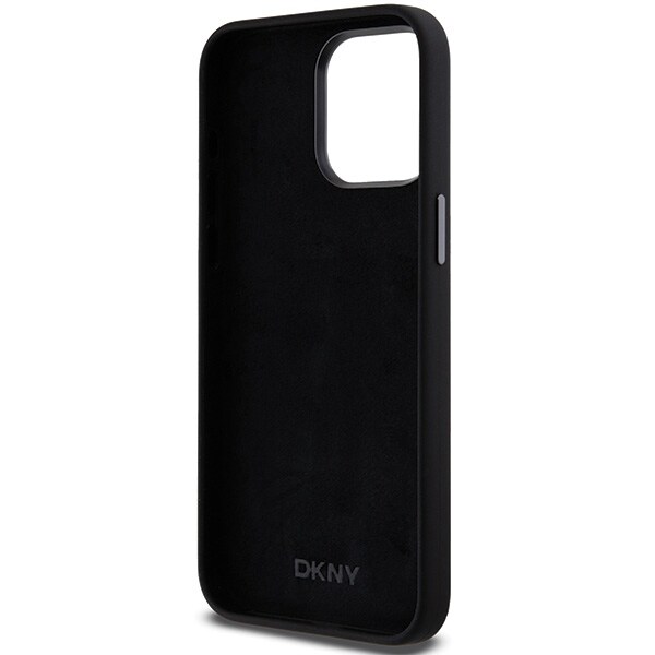 DKNY Liquid Silicone Metal Logo iPhone 15 Pro Max-etui - Sort