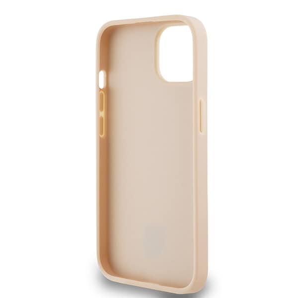 DKNY læderetui med ternet mønster og trykte striber til iPhone 15 / 14 / 13 - pink