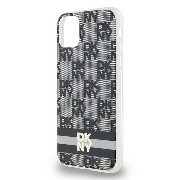 DKNY IML Checkered Mono Pattern & Printed Stripes MagSafe-etui til iPhone 11 / Xr - Sort