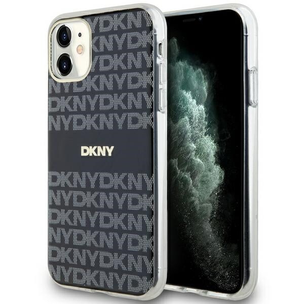 DKNY IML Mono & Stripe MagSafe-etui til iPhone 11 / Xr - sort