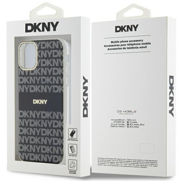DKNY IML Mono & Stripe MagSafe-etui til iPhone 11 / Xr - sort