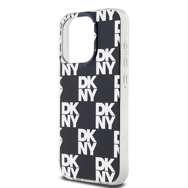 DKNY IML Checkered Mono Pattern etui til iPhone 15 Pro - sort