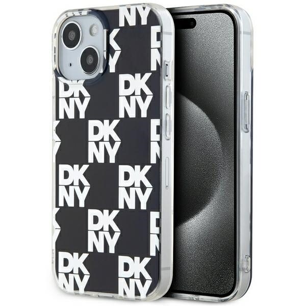 DKNY IML Checkered Mono Pattern taske til iPhone 15 / 14 / 13 - sort