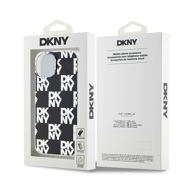 DKNY IML Checkered Mono Pattern taske til iPhone 15 / 14 / 13 - sort