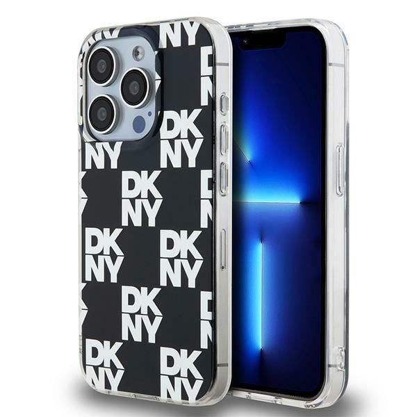 DKNY IML Checkered Mono Pattern etui til iPhone 15 Pro Max - sort