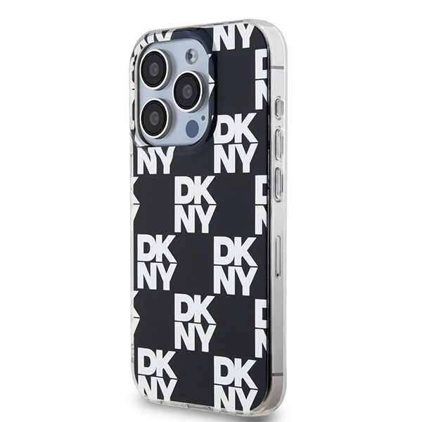 DKNY IML Checkered Mono Pattern etui til iPhone 15 Pro Max - sort