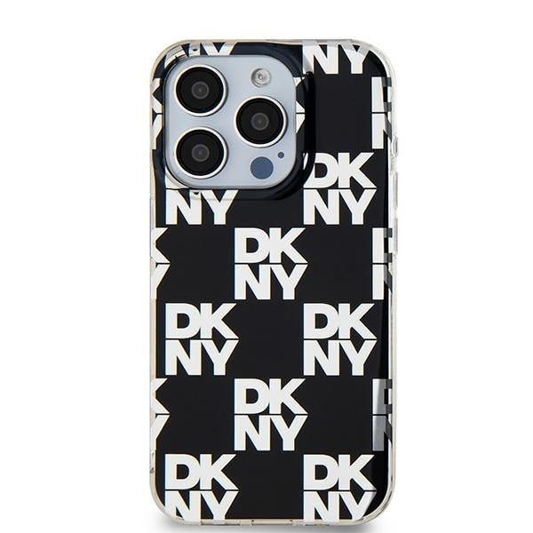 DKNY IML Checkered Mono Pattern etui til iPhone 15 Pro Max - sort