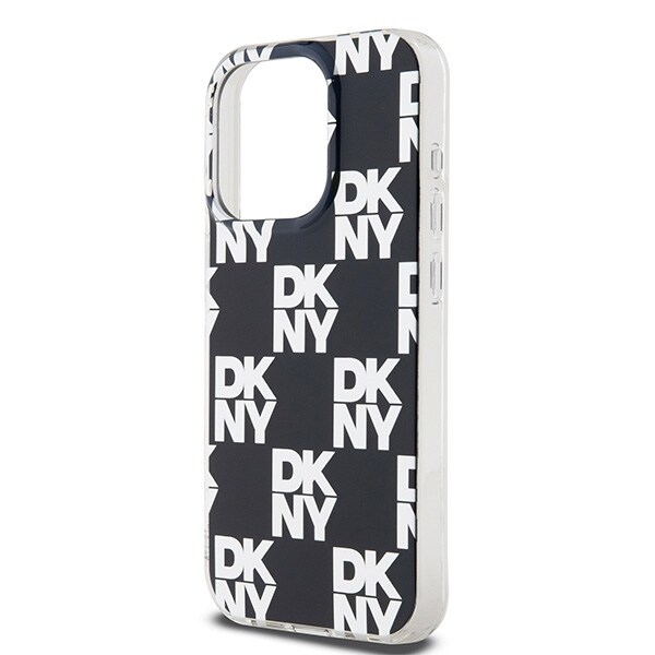 DKNY IML Checkered Mono Pattern etui til iPhone 15 Pro Max - sort