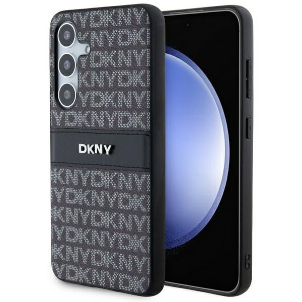 DKNY læderetui med monostribe og metallogo til Samsung Galaxy S24+ - sort