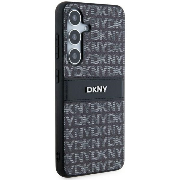 DKNY læderetui med monostribe og metallogo til Samsung Galaxy S24 - sort