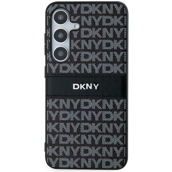 DKNY læderetui med monostribe og metallogo til Samsung Galaxy S24 - sort