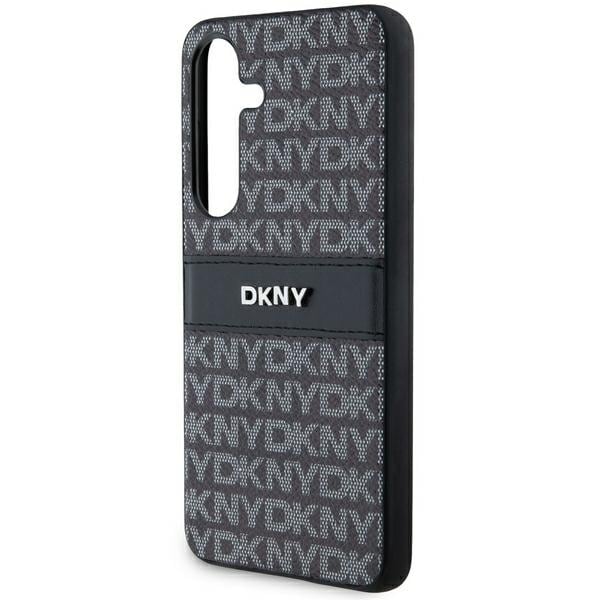 DKNY læderetui med monostribe og metallogo til Samsung Galaxy S24 - sort