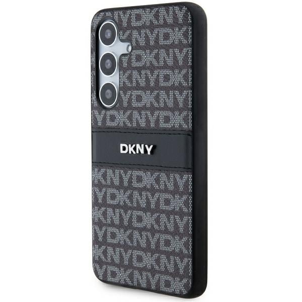 DKNY læderetui med monostribe og metallogo til Samsung Galaxy S24 - sort