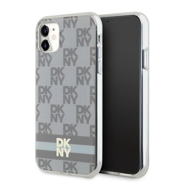 DKNY IML Checkered Mono Pattern & Printed Stripes MagSafe-etui til iPhone 11 / Xr - beige