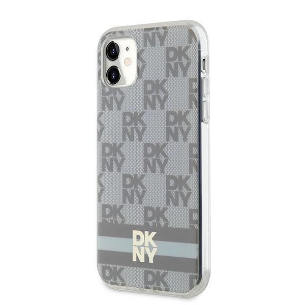 DKNY IML Checkered Mono Pattern & Printed Stripes MagSafe-etui til iPhone 11 / Xr - beige