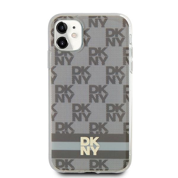 DKNY IML Checkered Mono Pattern & Printed Stripes MagSafe-etui til iPhone 11 / Xr - beige