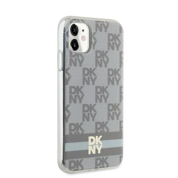 DKNY IML Checkered Mono Pattern & Printed Stripes MagSafe-etui til iPhone 11 / Xr - beige