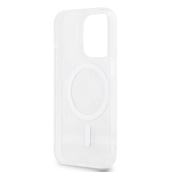 DKNY IML Checkered Mono Pattern & Printed Stripes MagSafe-etui til iPhone 14 Pro - beige