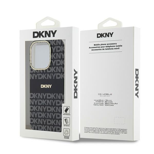 DKNY IML Mono & Stripe MagSafe-etui til iPhone 14 Pro - sort