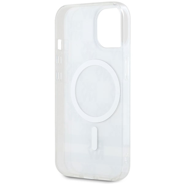 DKNY IML Checkered Mono Pattern & Printed Stripes MagSafe-etui til iPhone 15 / 14 / 13 - beige