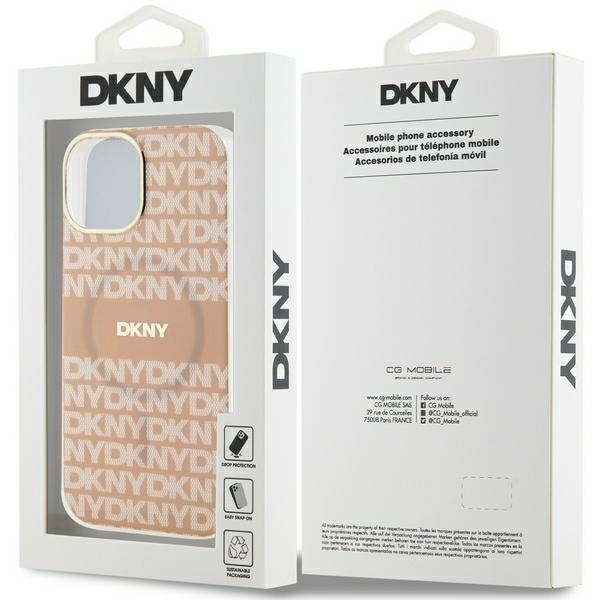 DKNY IML Mono & Stripe MagSafe-etui til iPhone 15 / 14 / 13 - pink