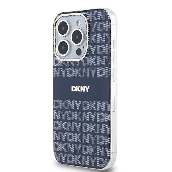DKNY IML Mono & Stripe MagSafe-etui til iPhone 15 Pro Max - blå