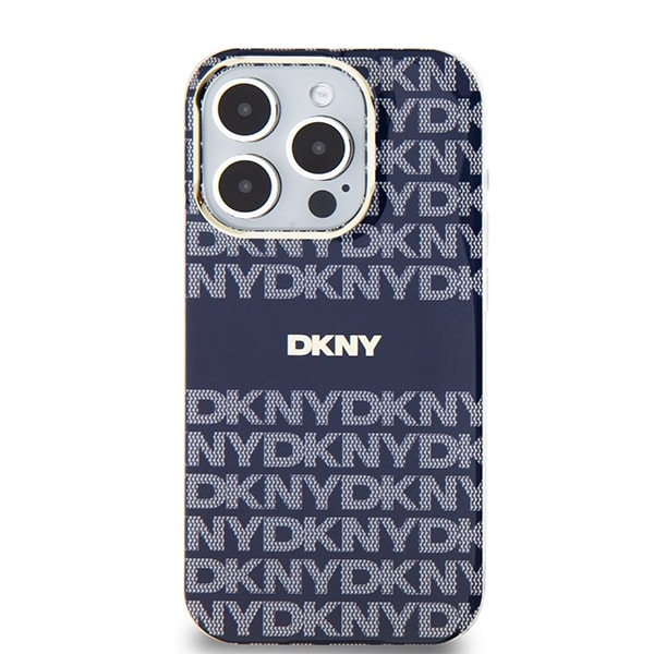 DKNY IML Mono & Stripe MagSafe-etui til iPhone 15 Pro Max - blå