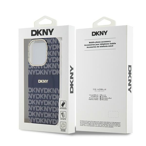 DKNY IML Mono & Stripe MagSafe-etui til iPhone 15 Pro Max - blå