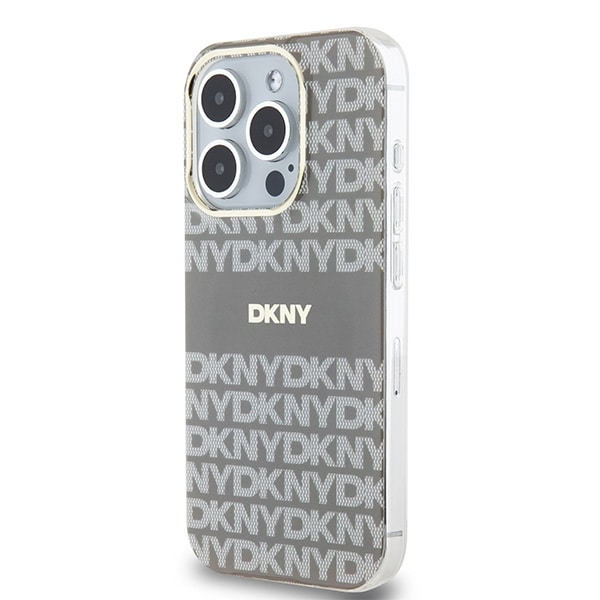 DKNY IML Mono & Stripe MagSafe-etui til iPhone 15 Pro Max - beige