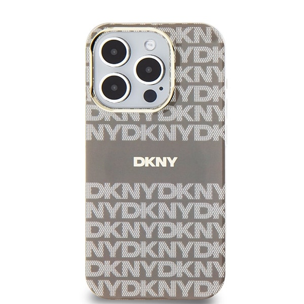 DKNY IML Mono & Stripe MagSafe-etui til iPhone 15 Pro Max - beige