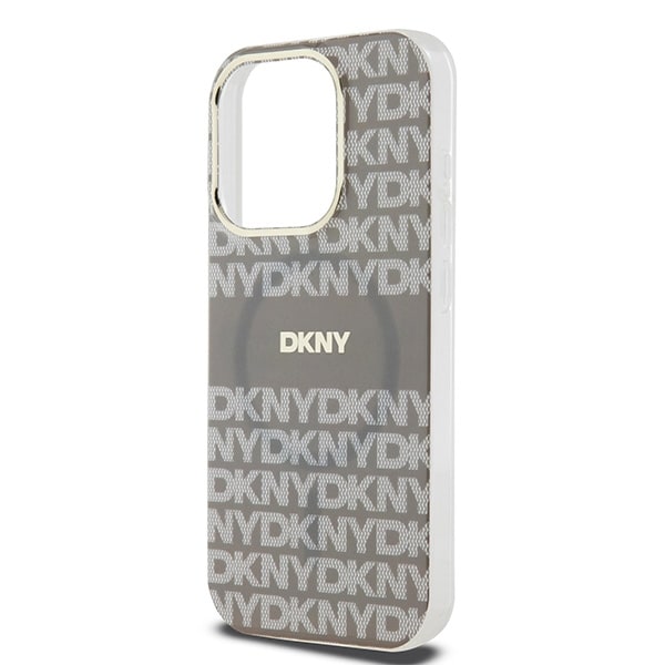 DKNY IML Mono & Stripe MagSafe-etui til iPhone 15 Pro Max - beige