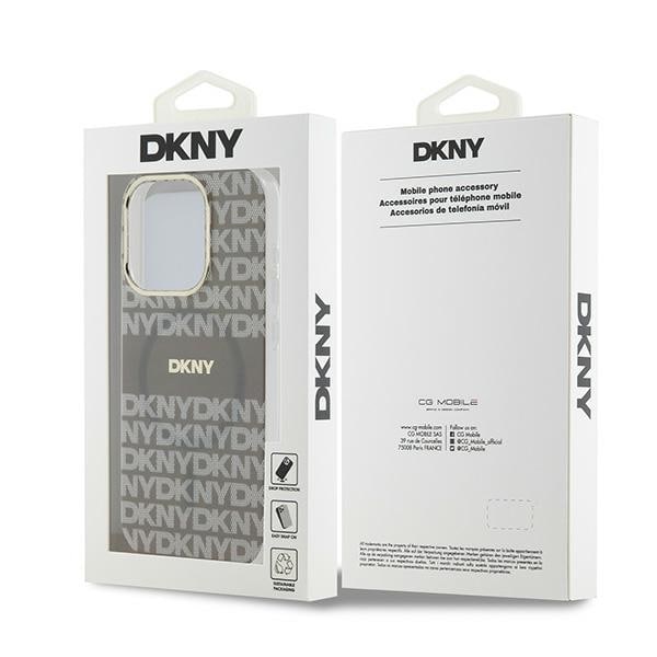DKNY IML Mono & Stripe MagSafe-etui til iPhone 15 Pro Max - beige