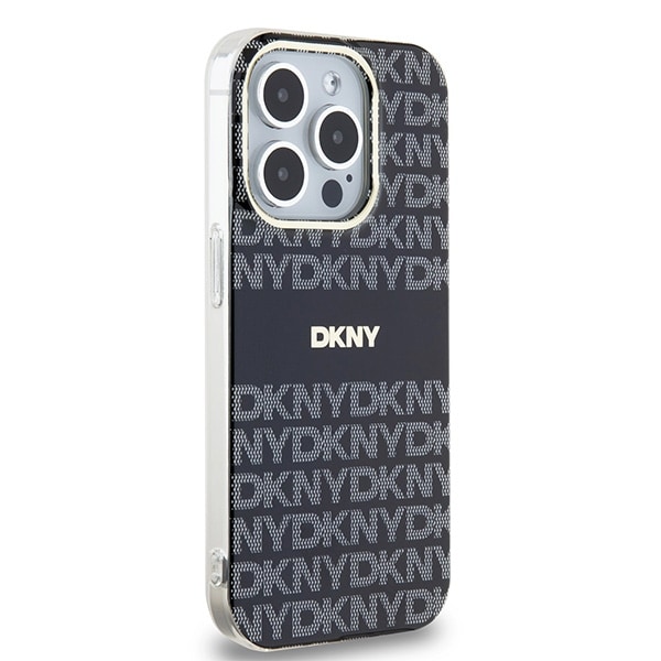 DKNY IML Mono & Stripe MagSafe-etui til iPhone 15 Pro Max - sort