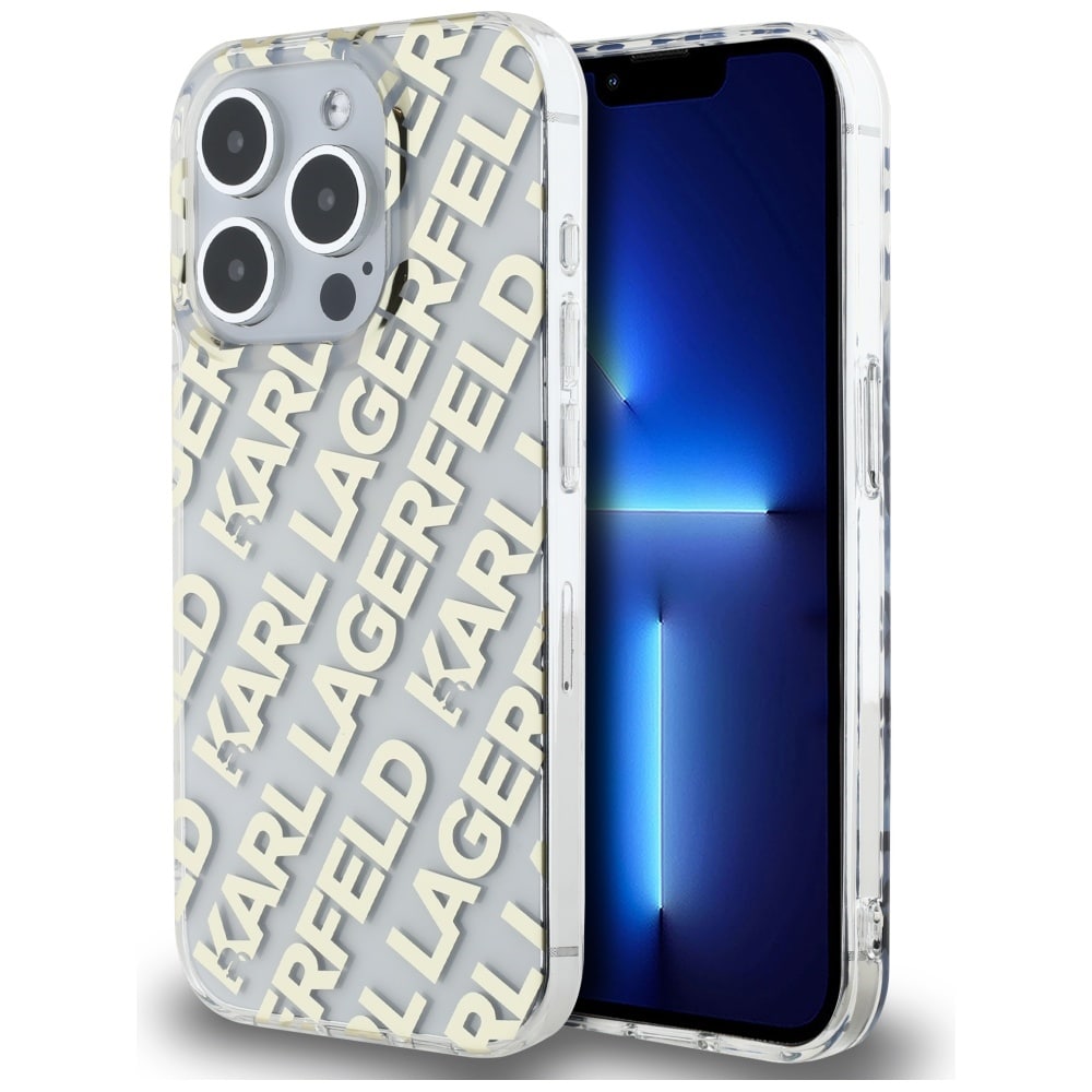 Karl Lagerfeld IML Fullover-logotaske til iPhone 15 Pro Max - guld