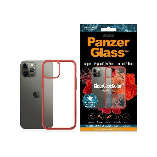 PanzerGlass ClearCase-etui til iPhone 12 Pro Max - gennemsigtigt og rødt