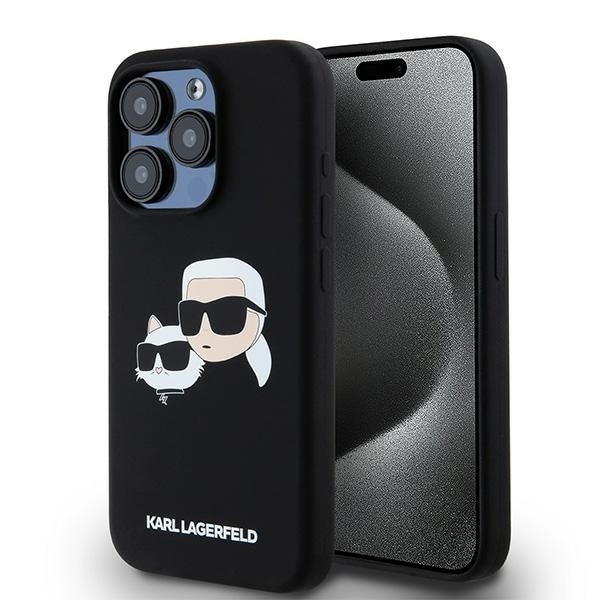 Karl Lagerfeld Silikone Karl&Choupette MagSafe-etui til iPhone 15 Pro Max - sort