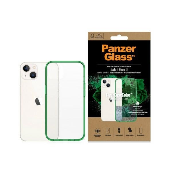 PanzerGlass ClearCase antibakterielt etui med Military Grade-certifikat til iPhone 13/14/15 - grøn