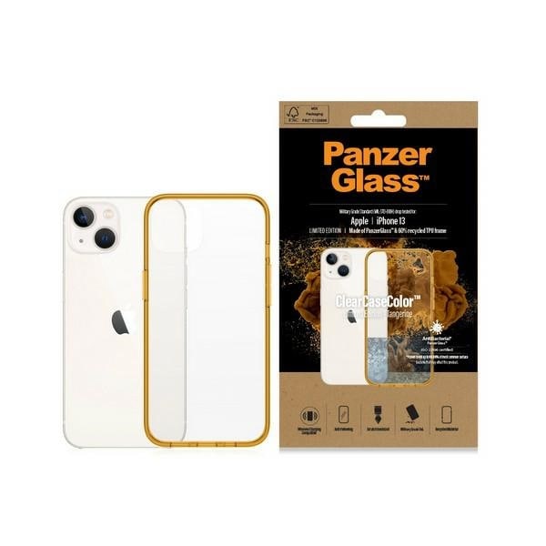 PanzerGlass ClearCase antibakterielt etui, Military Grade til iPhone 13/14/15 - gennemsigtig gul