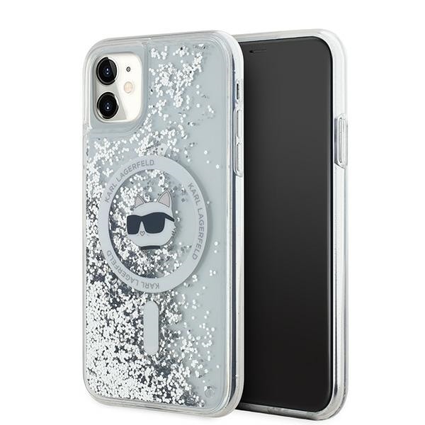 Karl Lagerfeld Liquid Glitter Choupette Head MagSafe-etui til iPhone 11 / Xr - Transparent