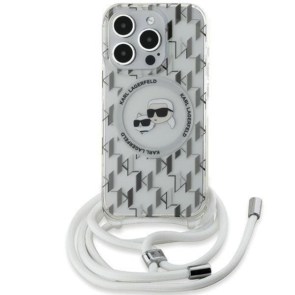 Karl Lagerfeld IML Crossbody Monogram Karl & Choupette MagSafe Case for iPhone 15 Pro Max - Clear