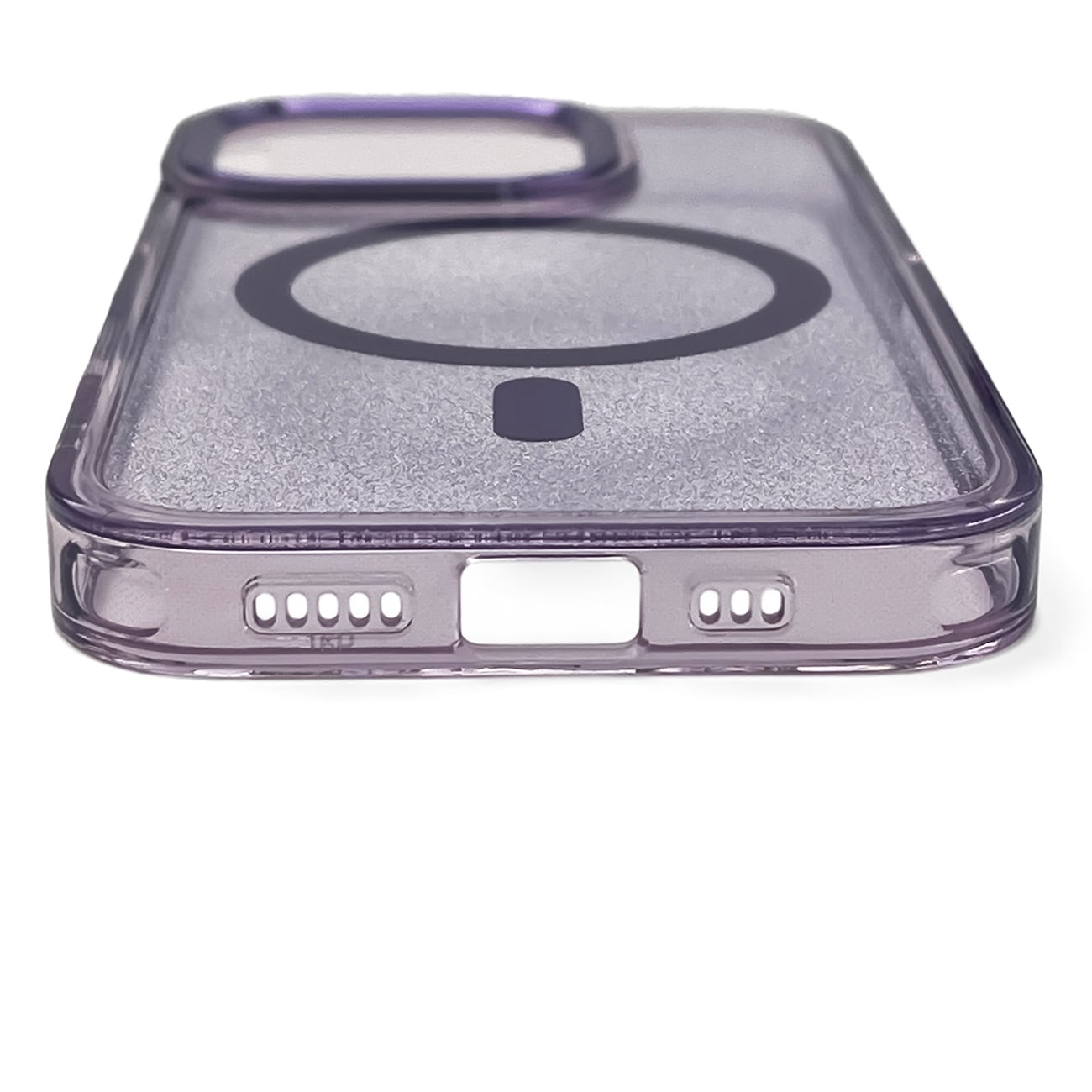 Glitteretui MagSafe til iPhone 16 Pro - lilla med glitter