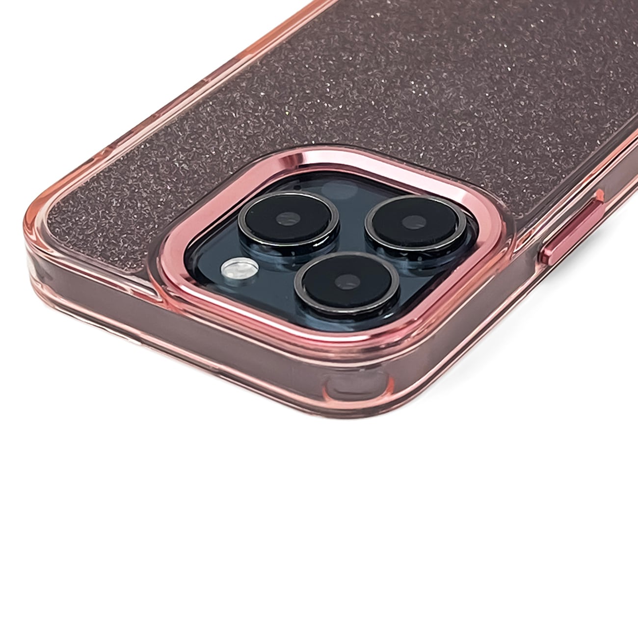 Glitteretui til iPhone 16 Pro Max - pink med glitter