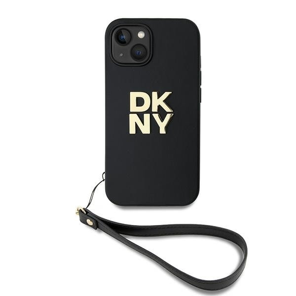 DKNY Håndledsrem Stock Logo etui til iPhone 14 / 15 / 13 - sort