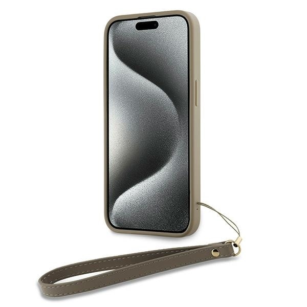 DKNY Håndledsrem Stock Logo etui til iPhone 15 Pro - beige