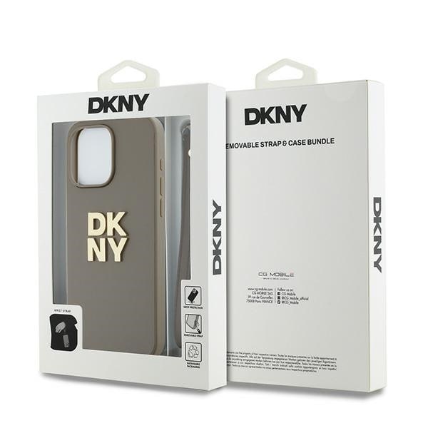 DKNY Håndledsrem Stock Logo etui til iPhone 15 Pro - beige