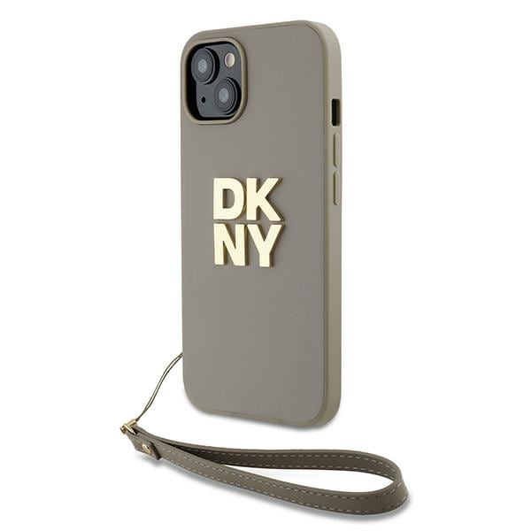 DKNY Håndledsrem Stock Logo etui til iPhone 15 Plus - beige