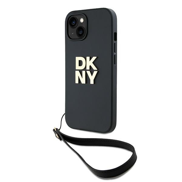 DKNY Håndledsrem Stock Logo iPhone 15 Plus Etui - Sort