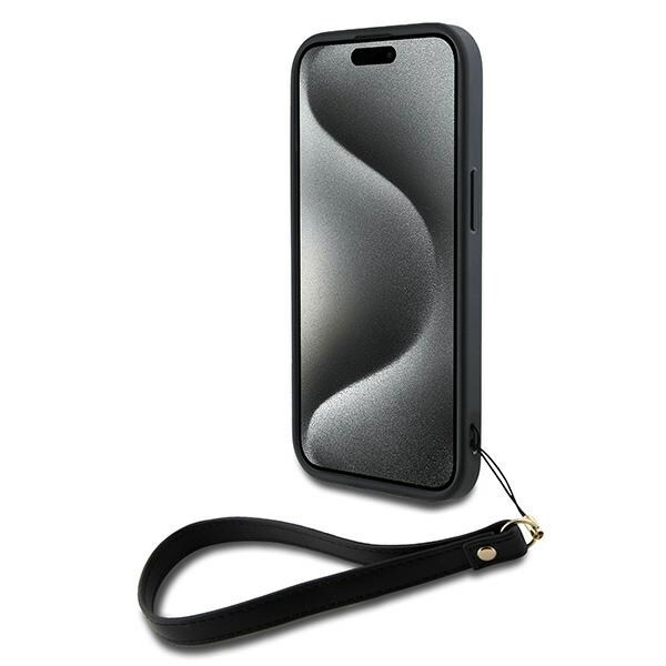 DKNY Håndledsrem Stock Logo iPhone 15 Plus Etui - Sort