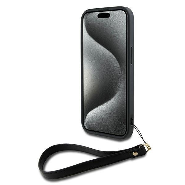DKNY Håndledsrem Stock Logo etui til iPhone 15 / 14 / 13 - sort